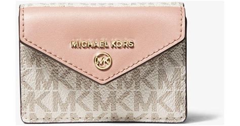 michael kors small leather envelope wallet soft pink|Michael Kors billfold wallet.